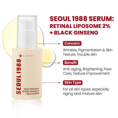 K-Secret Seoul 1988 Serum: Retinal Liposome 2% + Black Ginseng 30ml